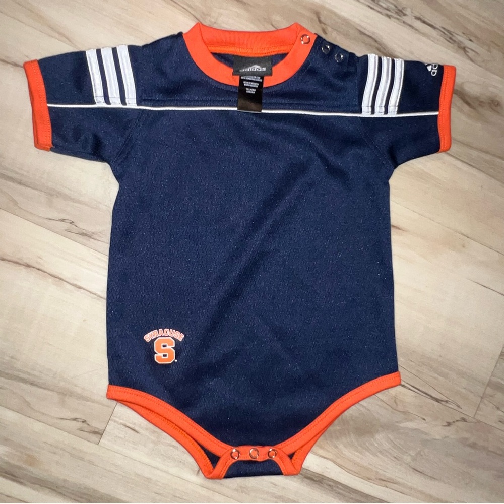 Adidas Syracuse Navy and Orange Baby Bodysuit 24 months